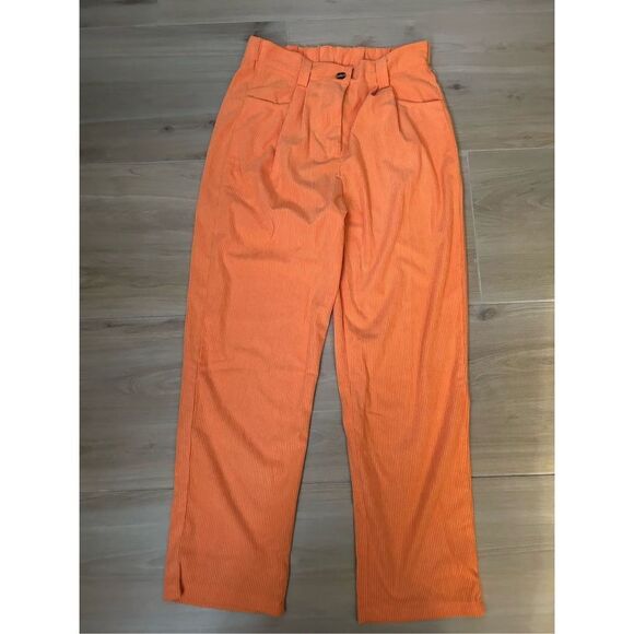 NEW Corduroy Pants Straight Leg High Waisted Loose Pockets L - Picture 1 of 3